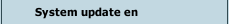 System update en